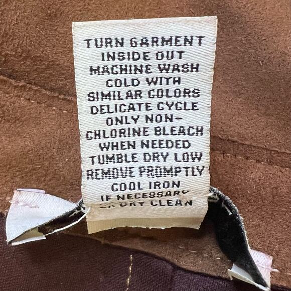 Magaschoni Women’s Chocolate Brown Faux Suede Belted Wrap Coat Size S EUC - Picture 14 of 15